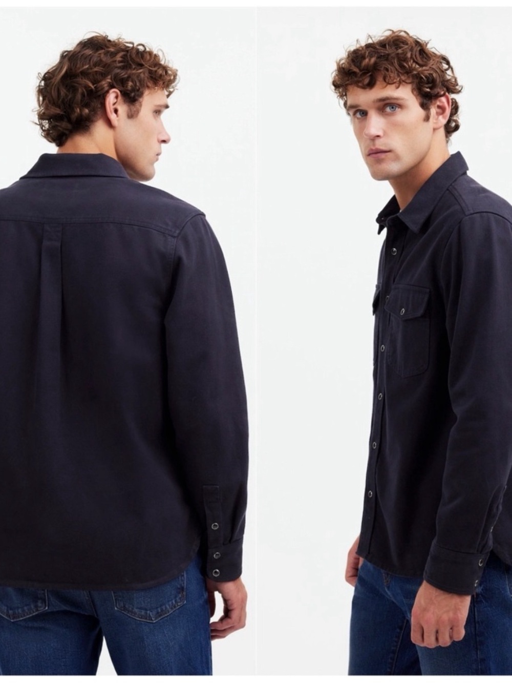Madewell Men’s Western Shirt Button Up 100% Cotton Deep Indigo XL NWT New - Picture 2 of 10